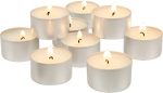 Sacred Ceylon - Tealight Candles White Unscented Large -25mmx38mm 26g 6Hr to 7Hr (+/-) Paraffin Candles Bulk 50 Pack