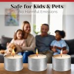 Sacred Ceylon - Tealight Candles White Unscented Large -25mmx38mm 26g 6Hr to 7Hr (+/-) Paraffin Candles Bulk 50 Pack - Image 2