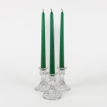 Sacred Ceylon Gold Smoke Taper / Dinner Candle – 12″ Unscented Green 12" (H) x .75" (W - base) Set of 12