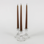 Sacred Ceylon Gold Smoke Taper / Dinner Candle – 10″ Unscented Brown 10" (H) x .75" (W - base) Set of 6 - තොග මිල ලබා ගත හැක