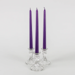 Sacred Ceylon Gold Smoke Taper / Dinner Candle – 10″ Unscented Purple 10" (H) x .75" (W - base) Set of 6 - තොග මිල ලබා ගත හැක