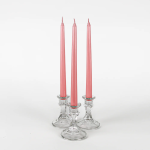 Sacred Ceylon Gold Smoke Taper / Dinner Candle – 10″ Unscented pink 10" (H) x .75" (W - base) Set of 6 - තොග මිල ලබා ගත හැක