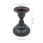 Vintage Metal Candlestick Holders 1, Matte Black - Image 4