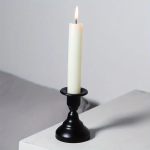 Vintage Metal Candlestick Holders 1, Matte Black