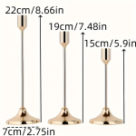 3pcs Elegant Metal Candle Holders Set, Polished Finish, Versatile for Home Decor (without candles) - Image 3