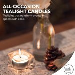 Sacred Ceylon - Tealight Candles White Unscented -5Hr to 6Hr (+/-) burn 50 Pack - Image 3