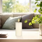 Gold Smoke Pillar Candle White - 1.5"x6" Unscented Solid Pillar Candles Single Candle - Image 2