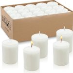 Gold Smoke Pillar Candles Small Unscented Dripless White - 1.5"x3" - (Pack of 12 Candles) (ඉටිපන්දම් 12 ක ඇසුරුමක්)