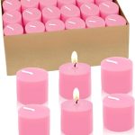 Votive Candles scented 1.5" W- 2" H PINK 5-6 Hour Burn Time candle Set of 12 (only candle) Cinnamon
