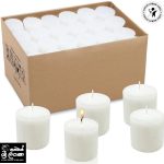 Votive Candles scented 1.5" W- 2" H White 5-6 Hour Burn Time candle Set of 12 (only candle) - Cinnamon