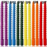 Spiral Taper Candle 7.5" (Pack of 6 Candles) (ඉටිපන්දම් 6 ක ඇසුරුමක්) SP7- SP12 Select Color - වර්ණය තෝරන්න