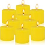 Gold Smoke Unscented YELLOW Votive Candles Bulk  - 1.5"x2" (Pack of 12 Candles) (ඉටිපන්දම් 12 ක ඇසුරුමක්) Wholesale