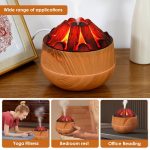 Charcoal Fire Humidifier 2.2W 200ml Tank 30-50ml/h Spray Output - Light Brown - Image 3