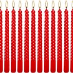 Spiral Taper Candle 12" RED Unscented Dripless Candlesticks (Pack of 12 Candles) (ඉටිපන්දම් 12 ක ඇසුරුමක්)