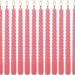 Spiral Taper Candle 7.5" PINK Unscented Dripless Candlesticks (Pack of 12 Candles) (ඉටිපන්දම් 12 ක ඇසුරුමක්)