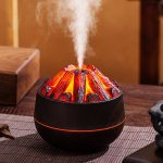 Charcoal Fire Humidifier 2.2W 200ml Tank 30-50ml/h Spray Output - Dark Brown