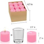 Gold Smoke Unscented Pink Votive Candles Bulk  - 1.5"x2" (Pack of 12 Candles) (ඉටිපන්දම් 12 ක ඇසුරුමක්) Wholesale - Image 2