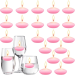 Unscented Floating Candles Medium 32mmx44mm 30g 5Hr to 6Hr (+/-) Burn PINK 25 Pack