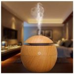 Smart Touch Plastic Wooden Ultrasonic Aroma Humidifier light Brown