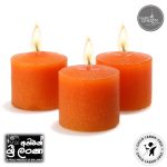 Gold Smoke – Votive Candles Unscented 2″ W- 1.5″ H with Set of 12 – Orange (Candle Only) (සුවඳ නැති ඉටිපන්දම් 2″ W- 1.5″ H  –  (ඉටිපන්දම පමණි))