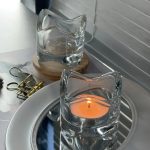 Irregular Square Glass Candle Holder -Tea Light Candle Holders Small 2.28"H x 2.34"w GLASS  MOQ 6 අවම ඇණවුම 6 Code 3012